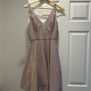 Xscape Elegant sparkly pink/purple dress